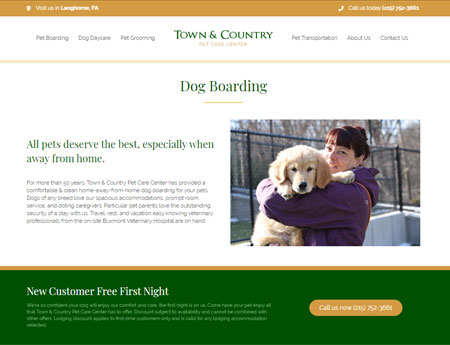 Town and Country Boarding Page