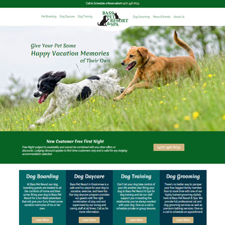 Bass Pet Resort Website